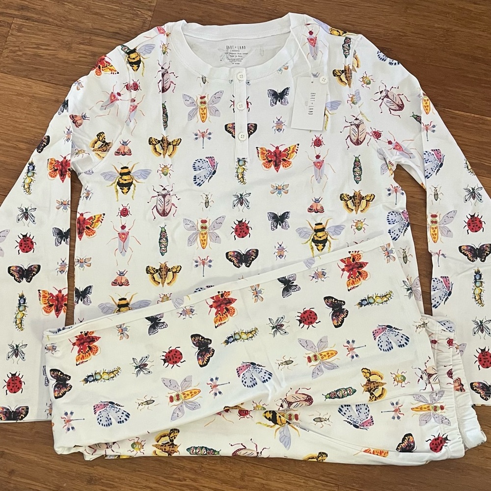 Hart + Land Bugs Patterned Organic Pima Cotton Men’s Pajama Set Size S